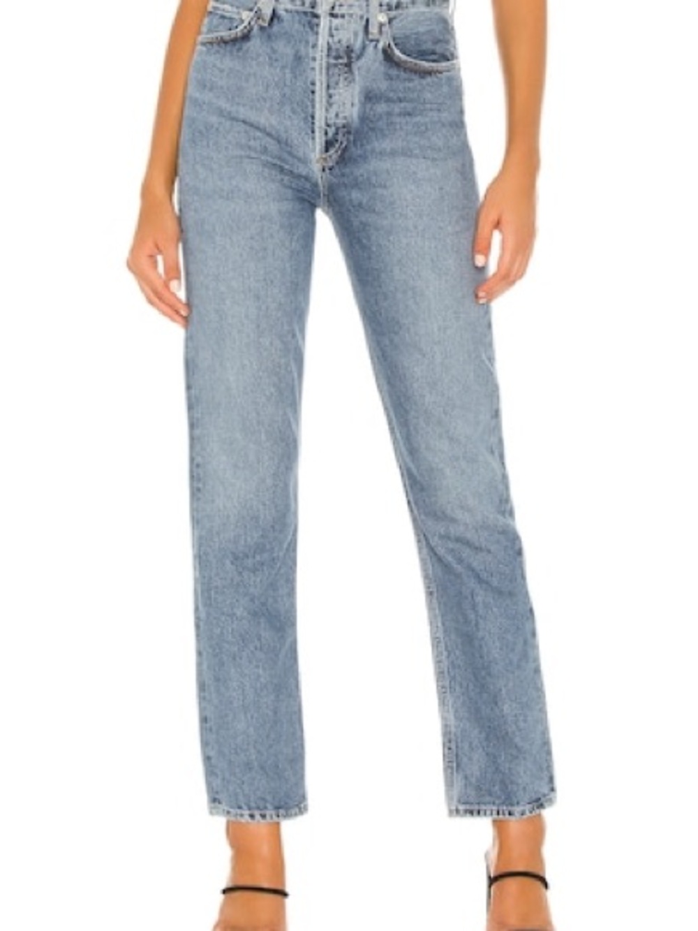 AGOLDE Button Fly Straight Leg Jeans – Light Wash | Size 23 | Pre-Owned